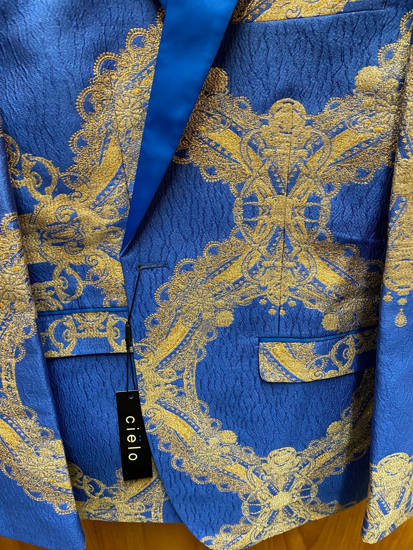 Cielo Royal Blue/Gold 1-Button Blazer