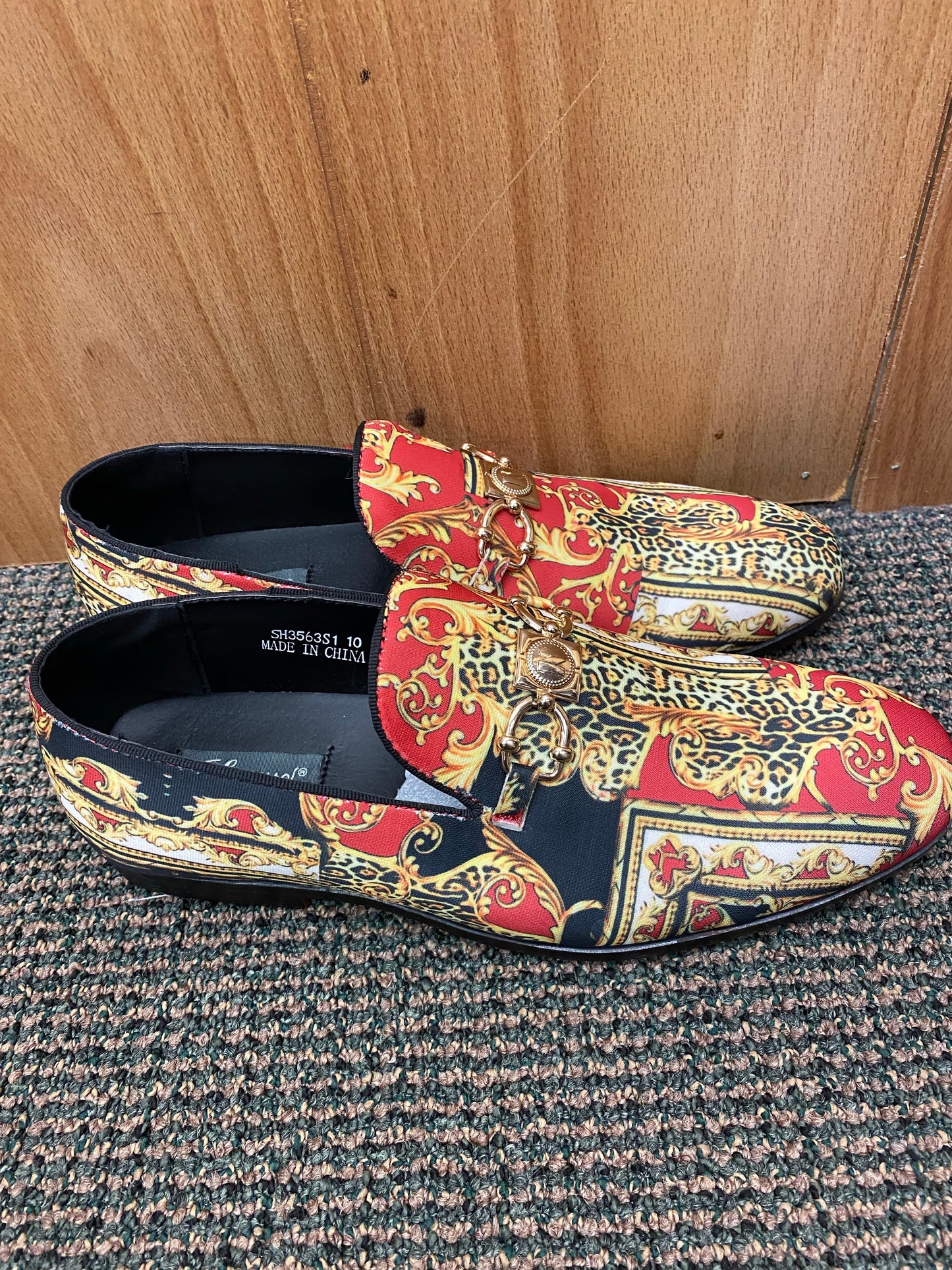 Success Red Versace Print Mens Dress Shoes Sizes 8-13