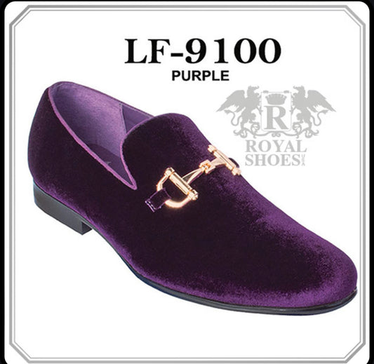 Royal Shoes Purple Smoking Slip-on Men’s Dress Shoes LF-9100 Sizes 8-13