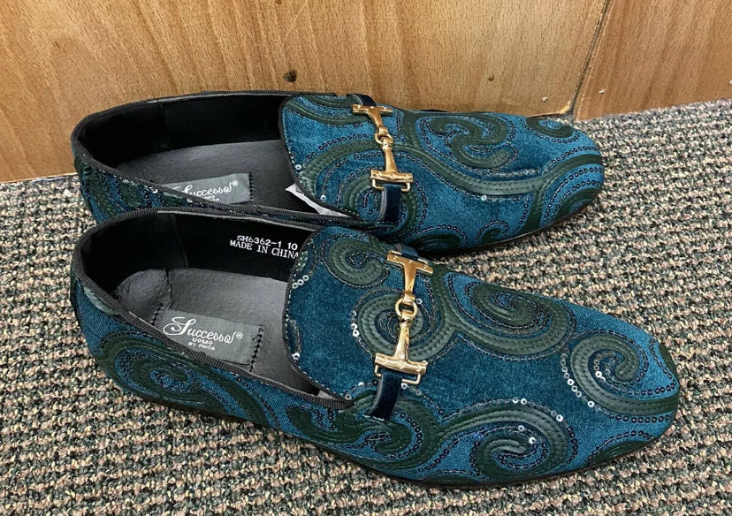 Success Green Men's Smoking Slippers/Slip-on Dress Shoes Size 12