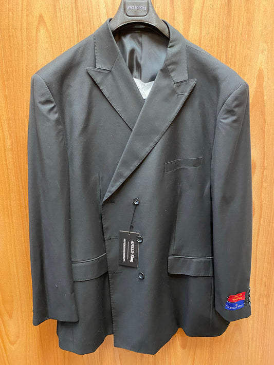 Apollo King Black Double Breasted Suit 60R DM33