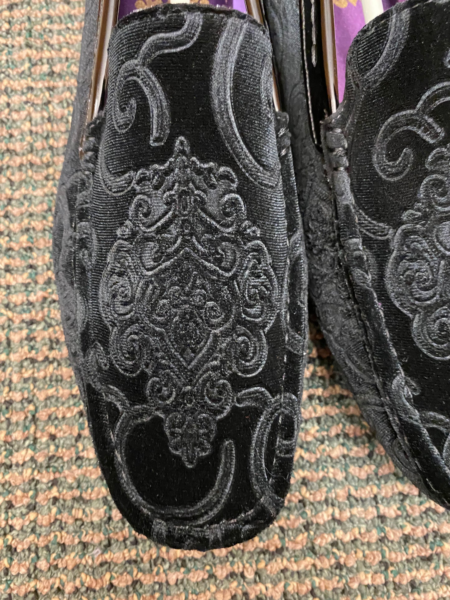 After Midnite Black Paisley Slip-on Men's Dress/Driver Shoes Sizes 7-13 Style 6913