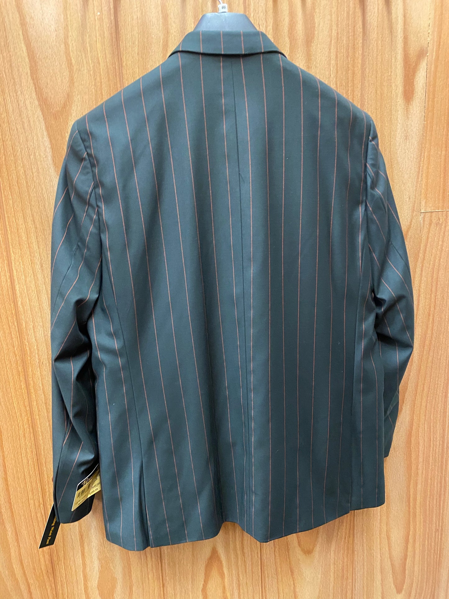 Falcone Black with Rust pinstripes 3-Piece suit 44R