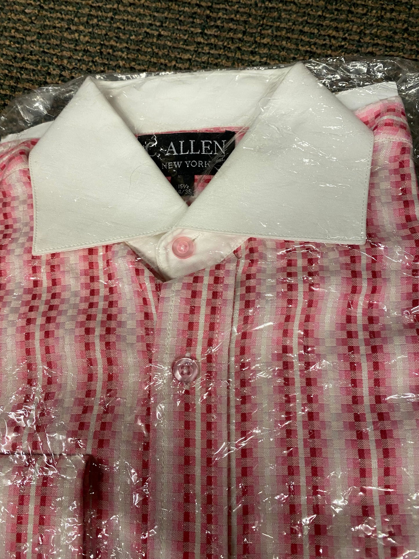 C. Allen Pink Mens Dress Shirt 15.5 34/35