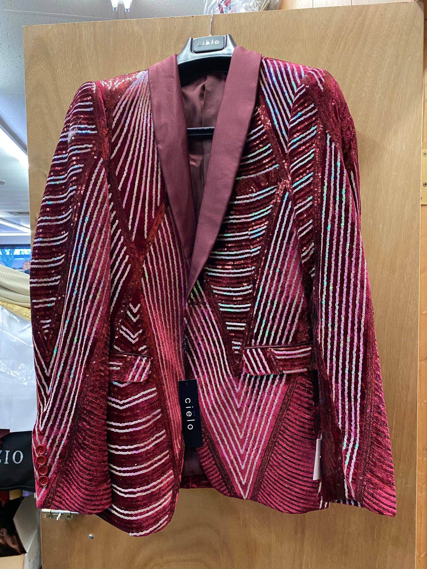 Cielo Burgundy Sequins Sports coat/Blazer