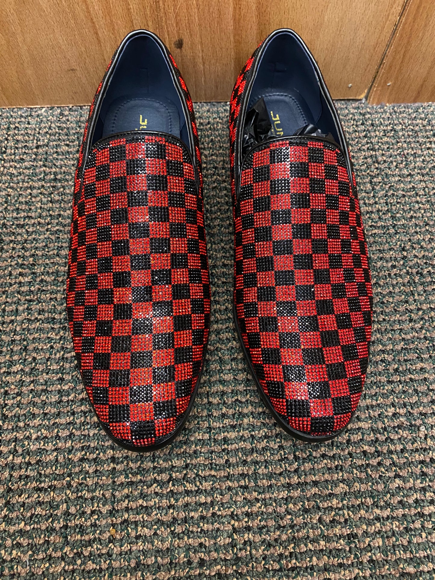 Jump New York Jewel Red/Black Men’s Smoking slip-on Dress Shoes