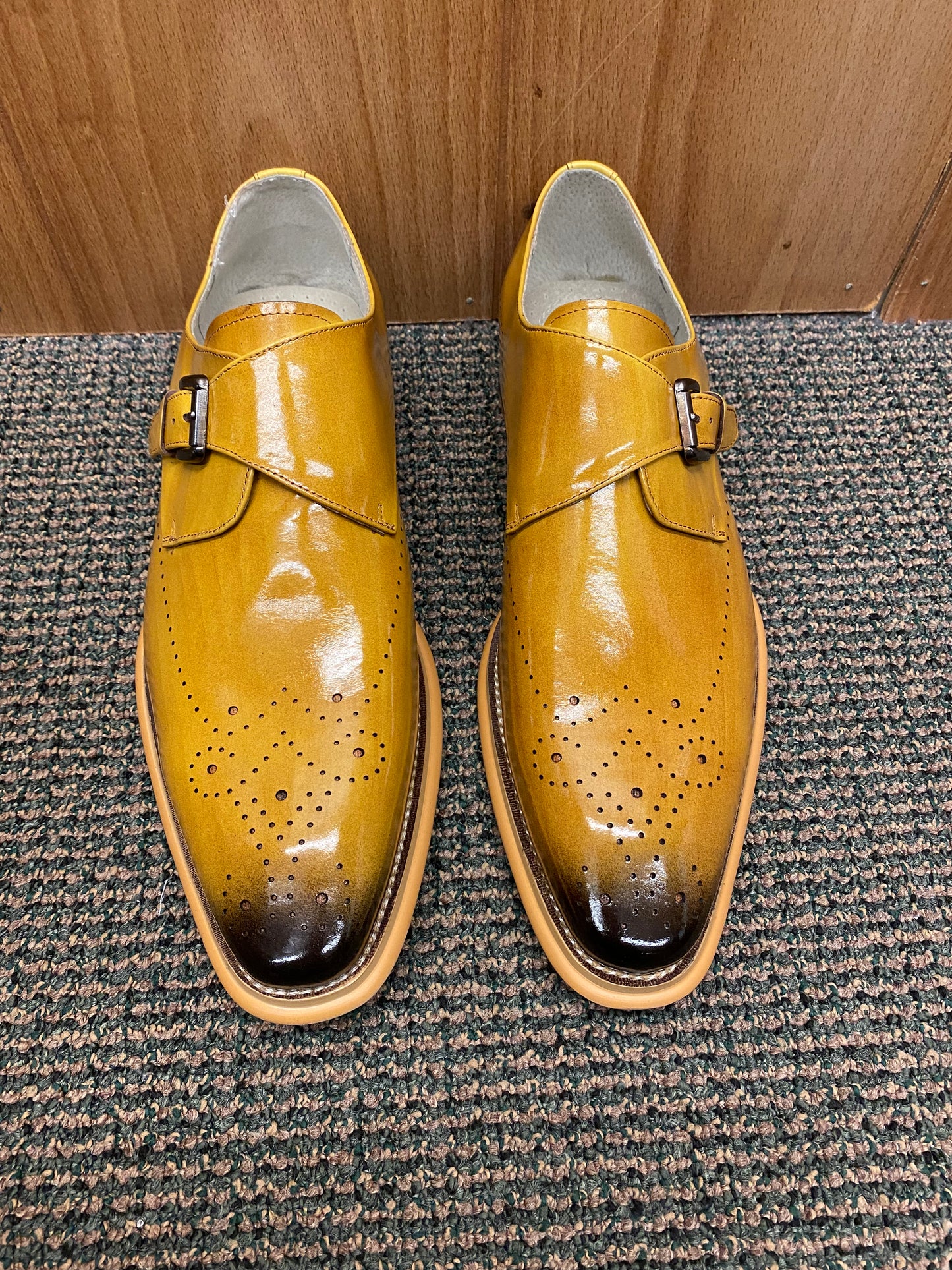 Giovanni Jeffery Scotch Leather Hand-made Monk Strap Dress Shoes