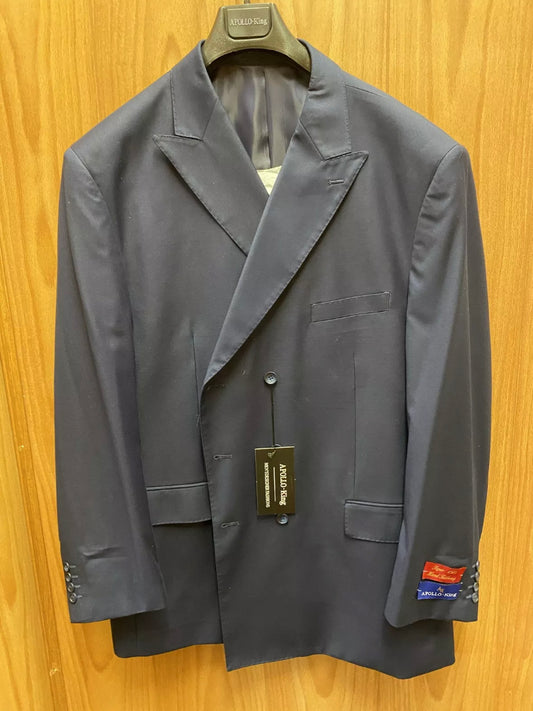 Apollo King Navy Double Breasted 2-Piece Suit 54R