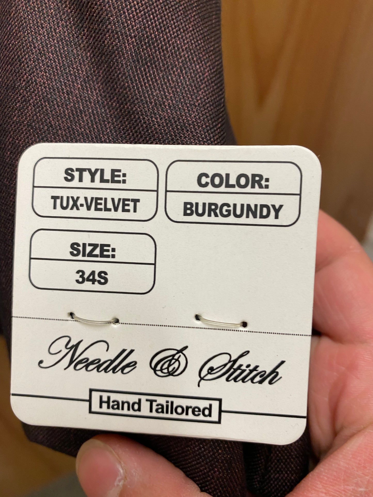 Needle & Stitch Burgundy 3-Piece Velvet Tuxedo 34S