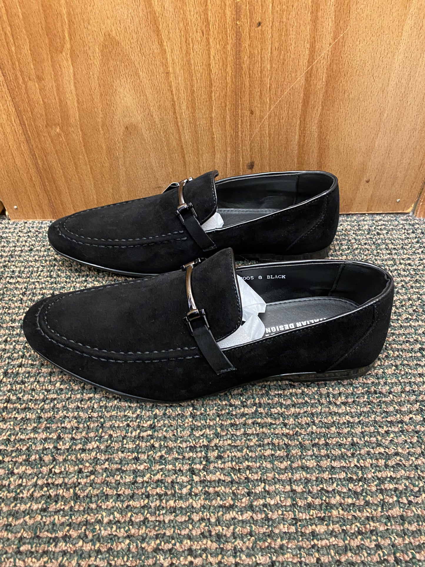 Terroni Italian Design BLACK Suede-like Smoking Slip-on Men’s Dress Shoes