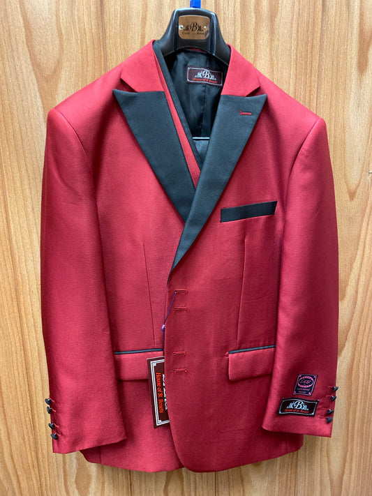 House of St. Benets Red/Black 3-Piece Suit 44R