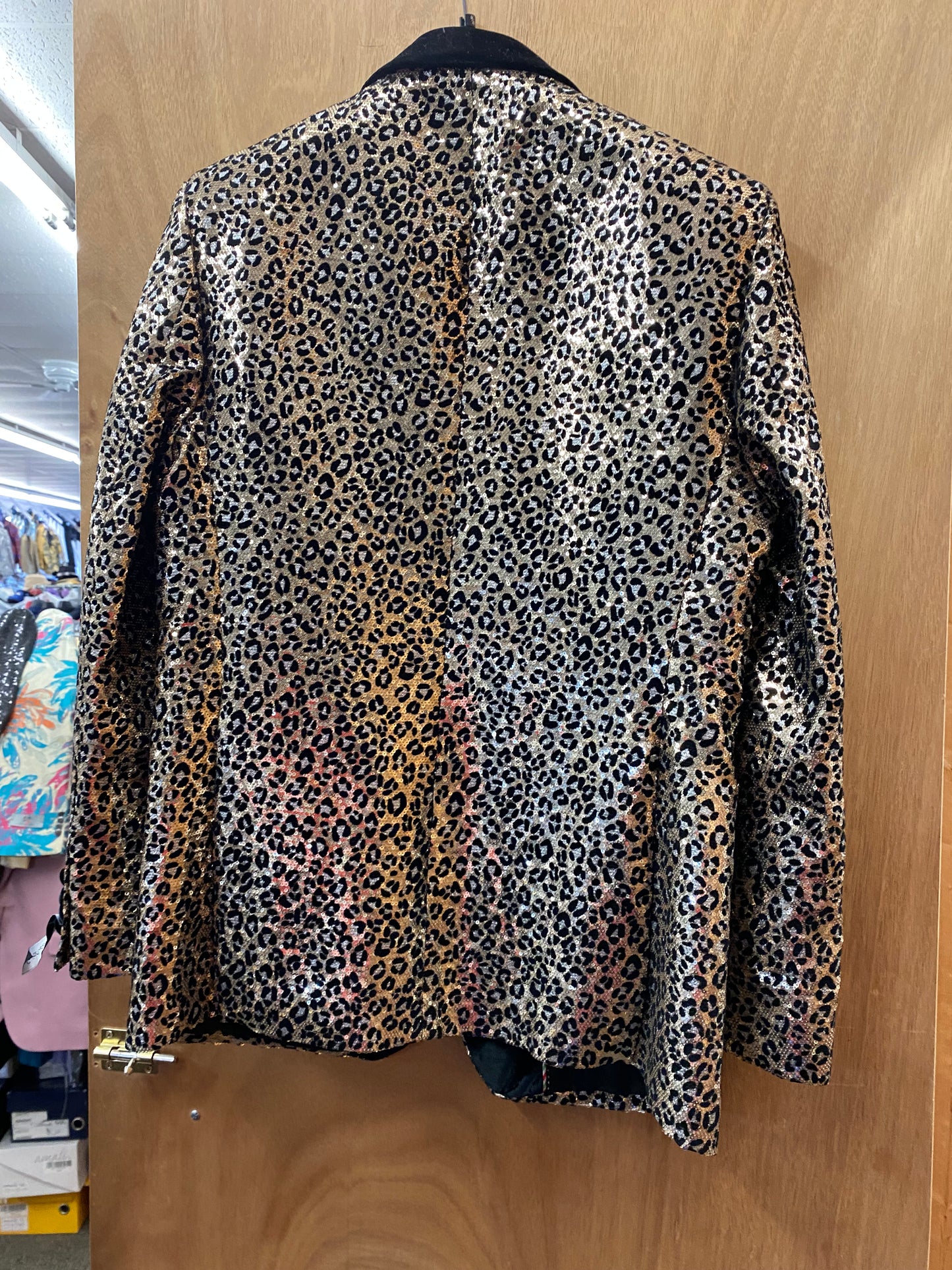 Saint Lorenzo Gold Leopard Print Jacket