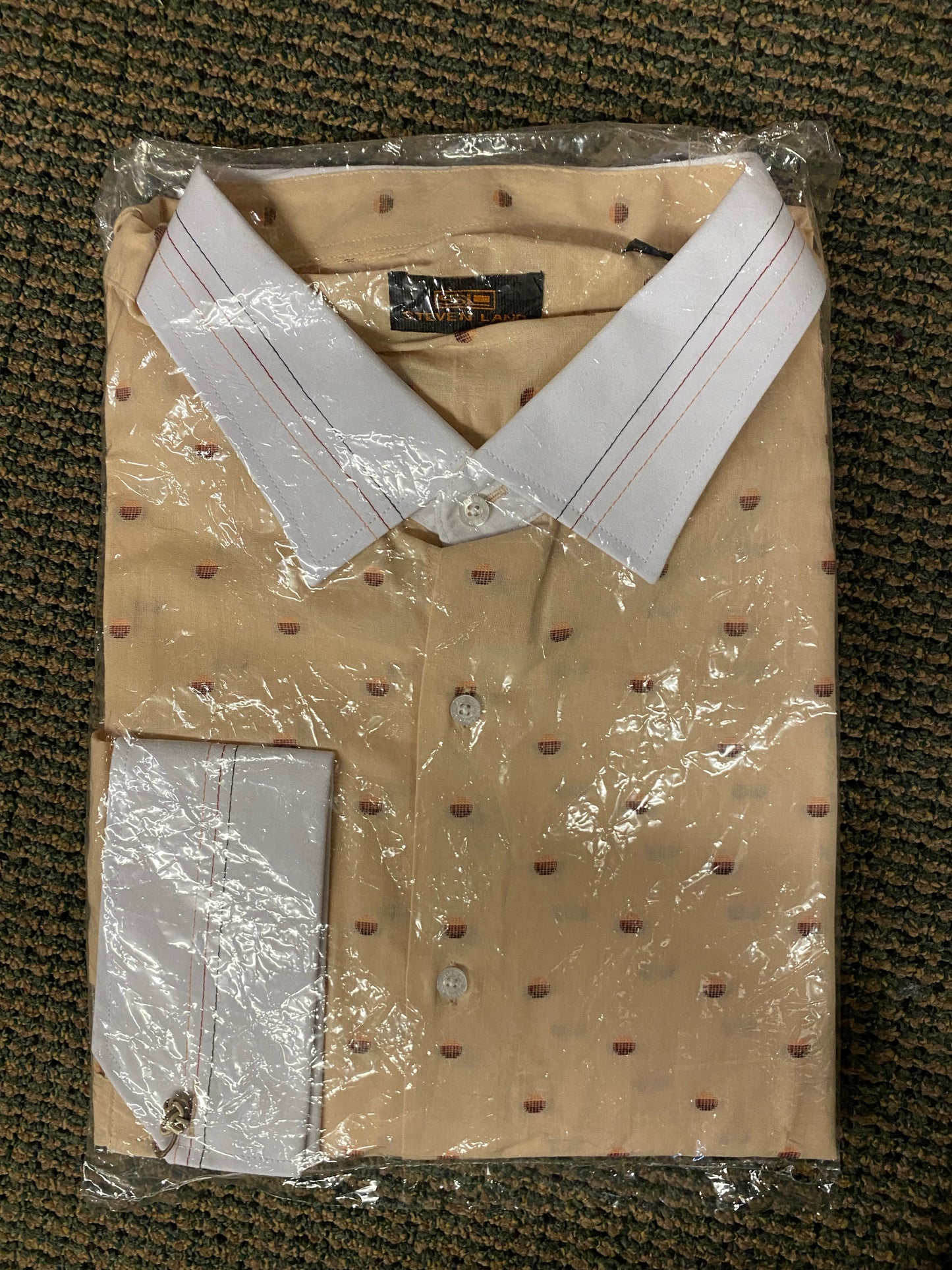 Steven Land Beige Mens Dress Shirt 19 34/35