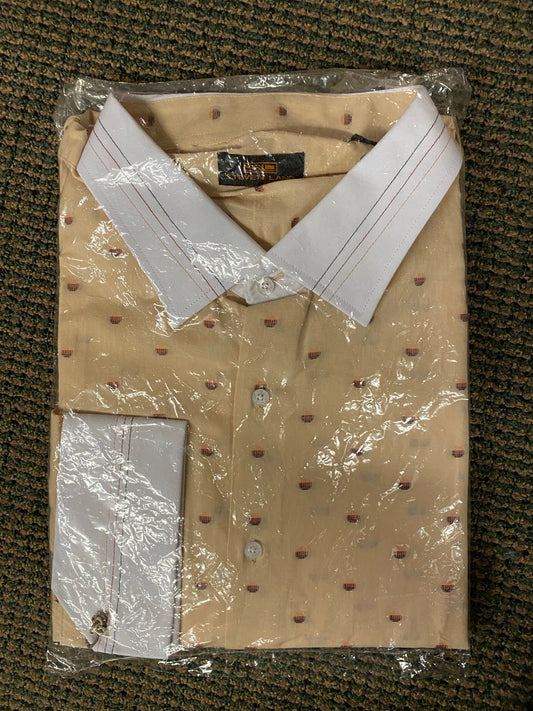 Steven Land Beige Mens Dress Shirt 19 34/35