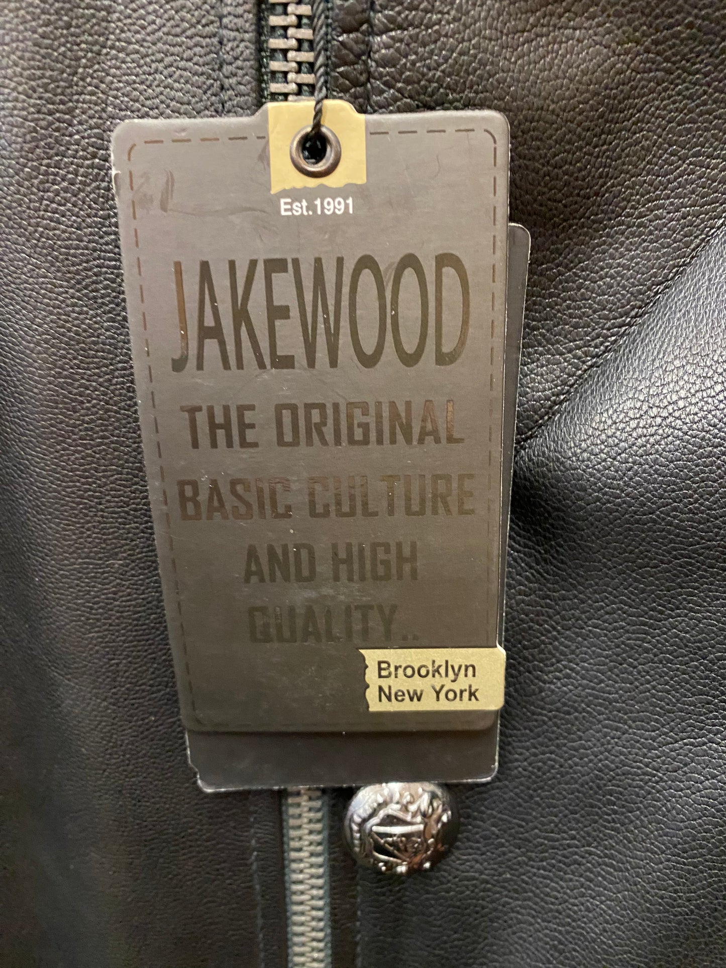 JakeWood Leather Genuine Leather Double Breasted Peacoat Jacket Style #2045