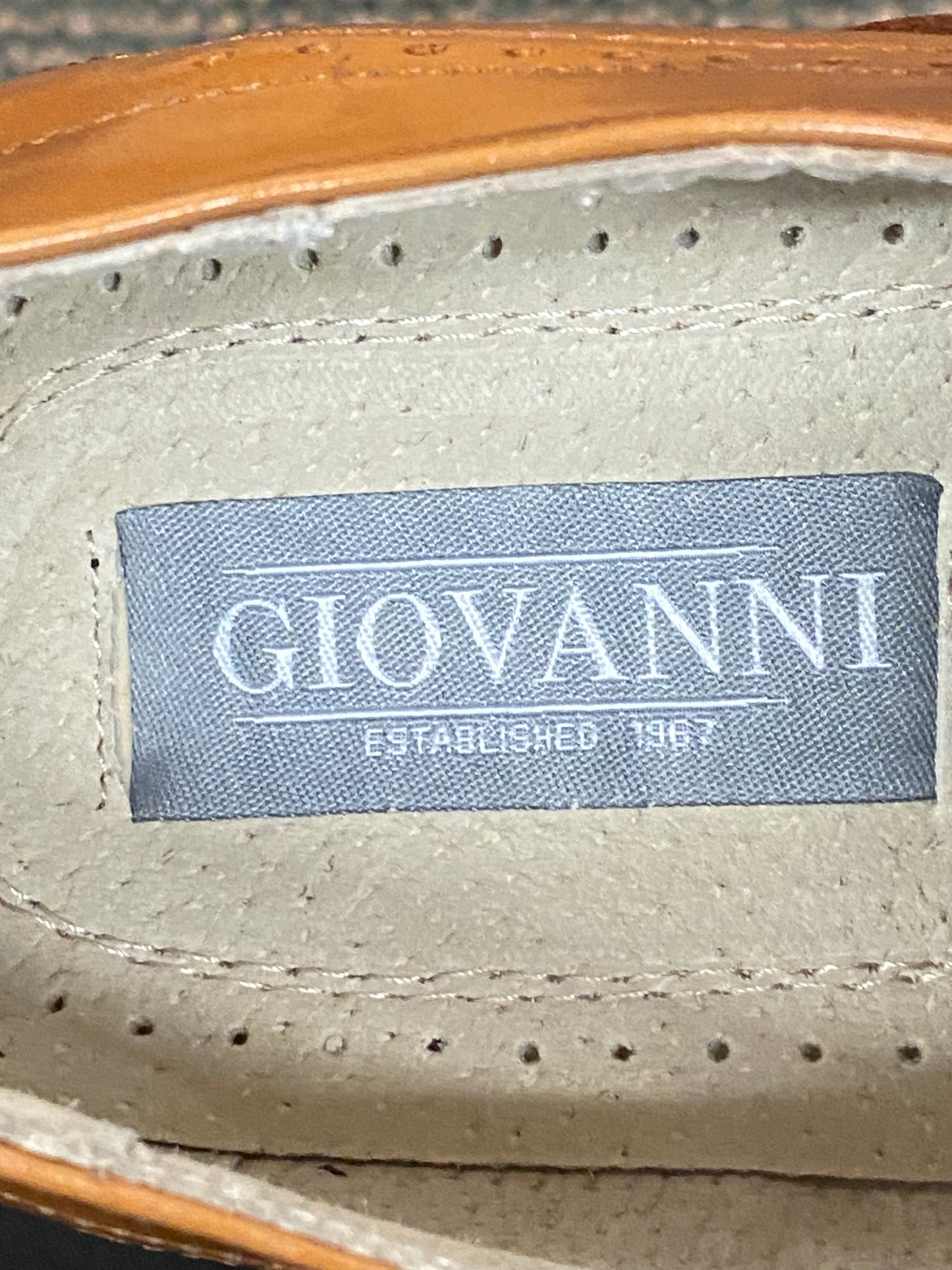 Giovanni Joel Tan Leather Hand-made Lace-up Dress Shoes