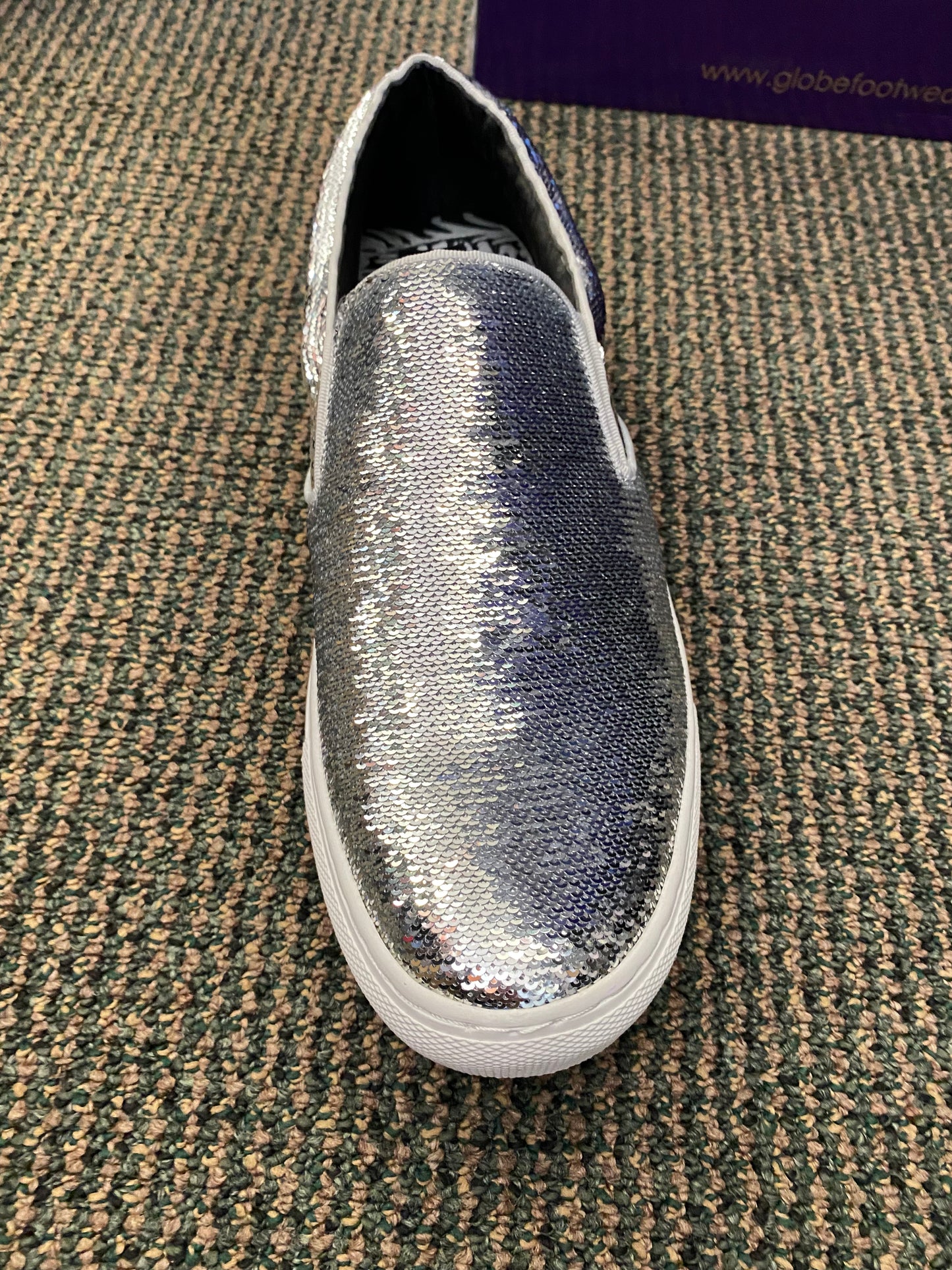 After Midnight Formal Footwear Silver slip-on tennis look Mens dress shoes size 9 style number 6758