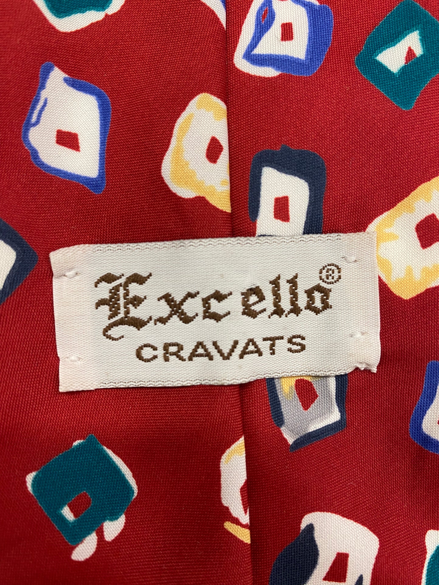 Excello Cravats Red Multicolored Tie