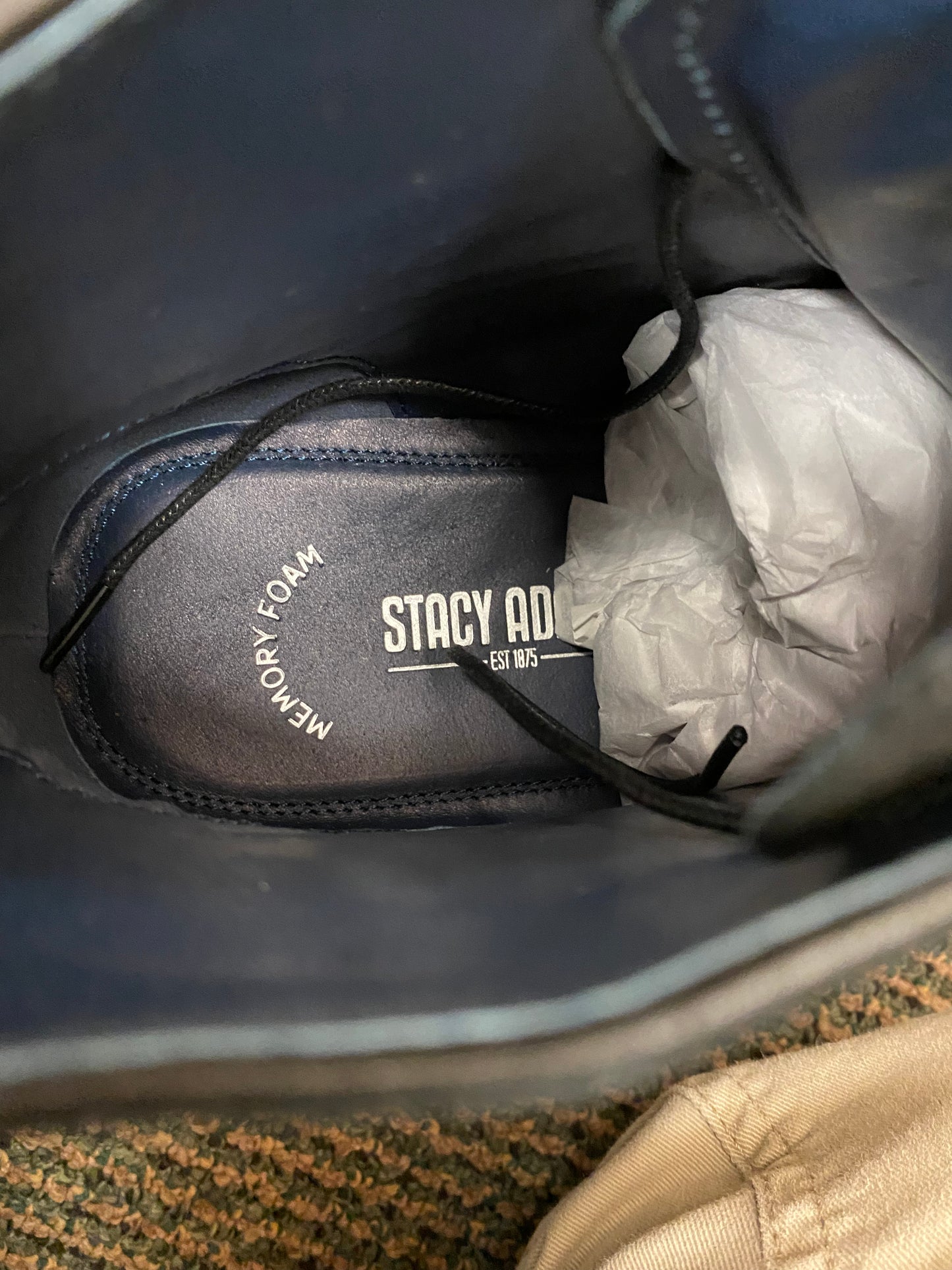 Stacy Adams Malone Navy Lace-up Suede & Leather Chelsea Boot