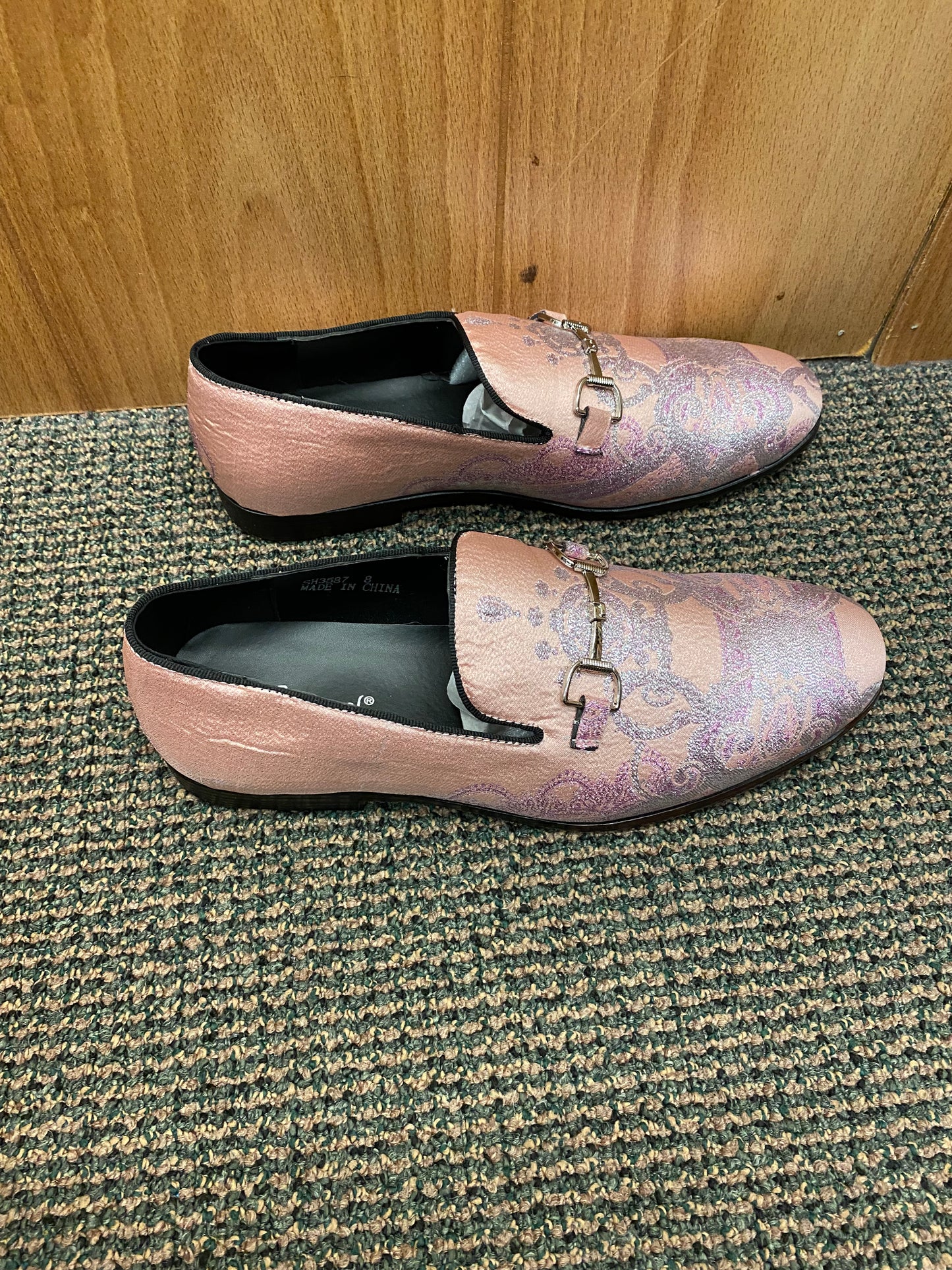 Successos Pink Slip-on Men’s Red Bottom Dress Shoes Sizes 7-15