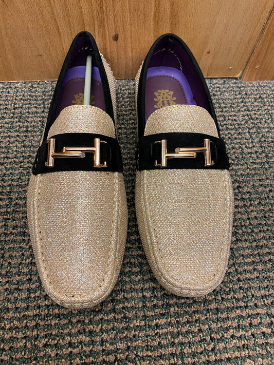 After Midnight Gold/Black Slip-on Dress Shoes Style: 6766 Size 10