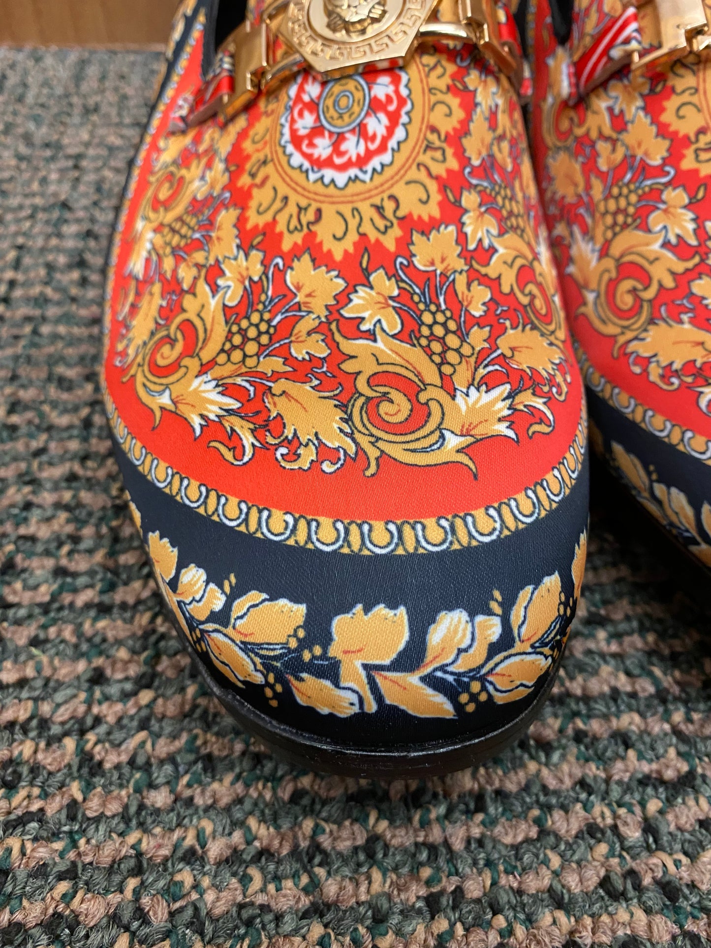 Successos Red Versace Print Men’s Dress Shoes Sizes 7-15