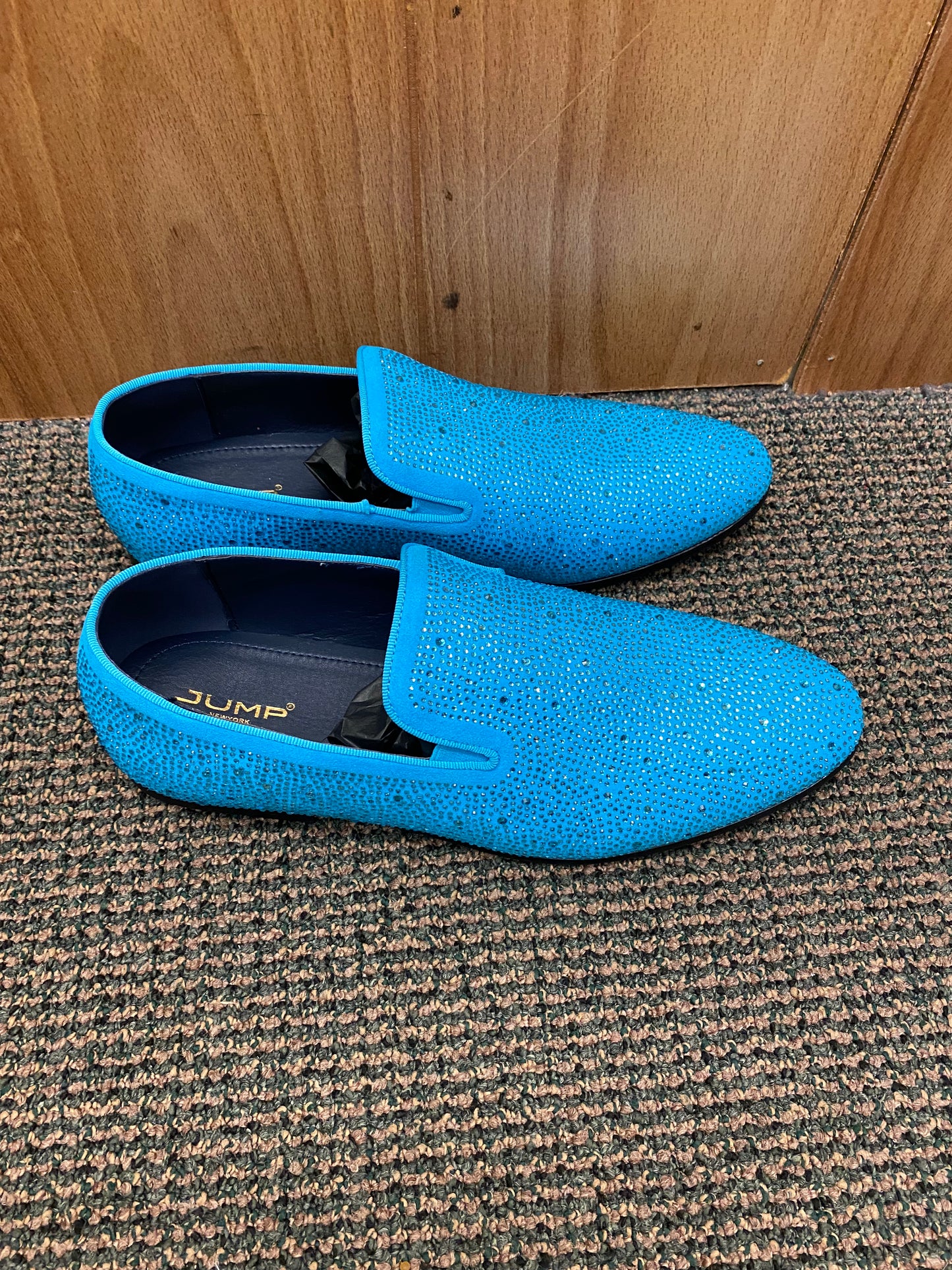 Jump New York Lavish Light Blue (Turquoise) Men’s Smoking slip-on Dress Shoes