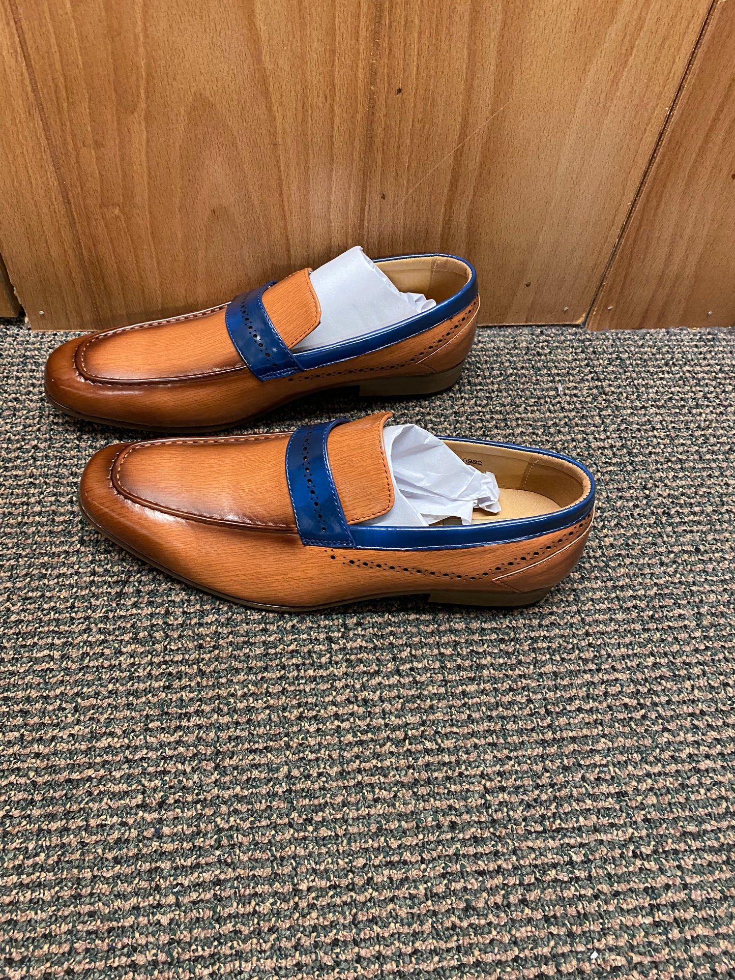 Antonio Cerrelli Tan/Navy Slip-on Dress Shoes Style 6982