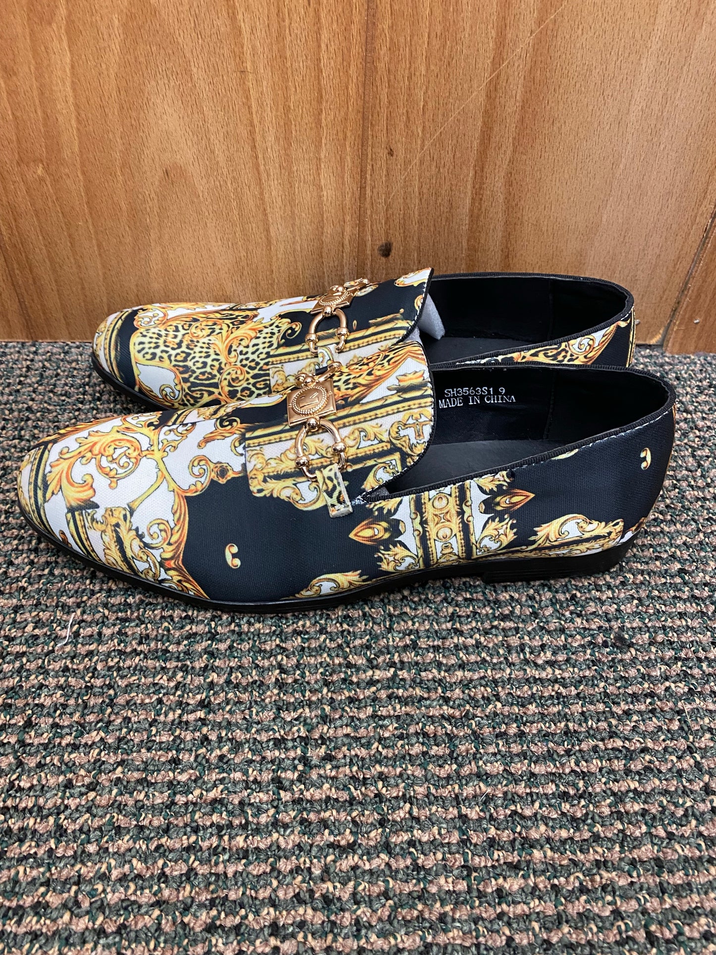 Success White Versace Print Mens Dress Shoes