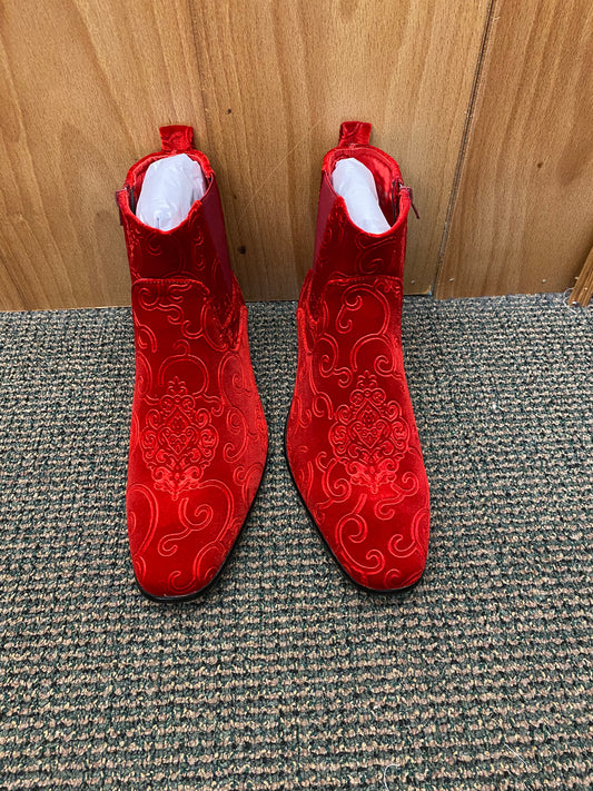 After Midnight Red Paisley Ankle Red Bottom Boots Sizes 8-13