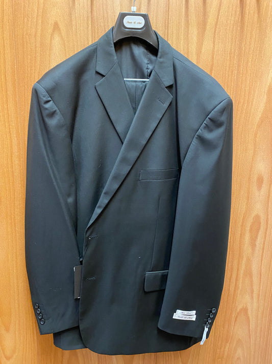 Needle & Stitch Black Wool Blend Modern Fit 3-Piece Suit 60R NV-4030