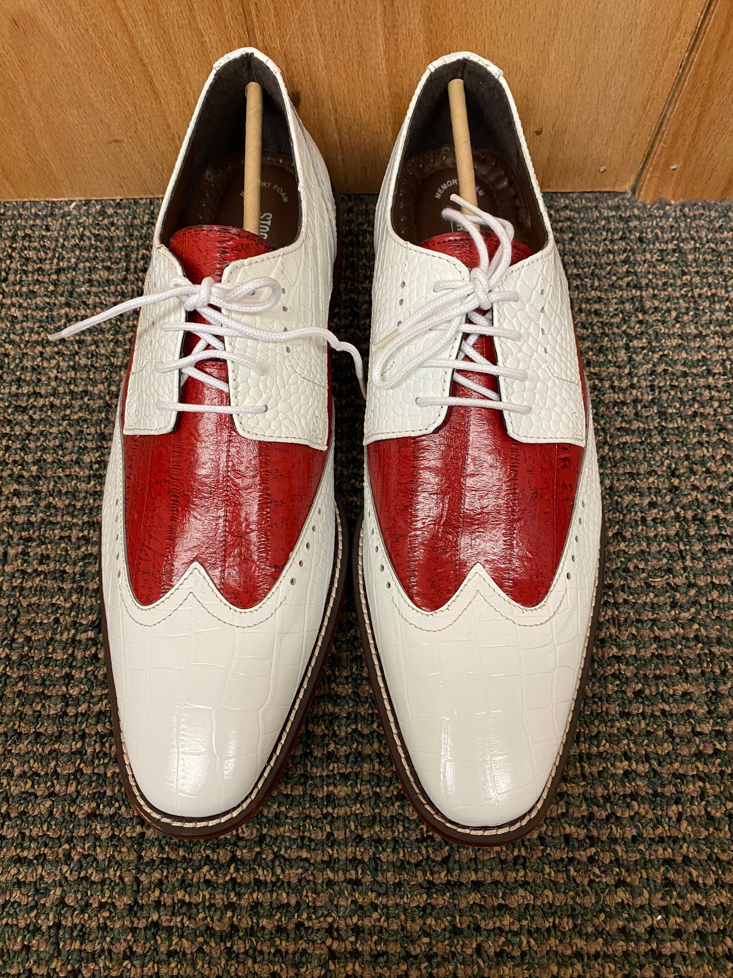 Stacy Adams Ferrara White/Red dress shoes