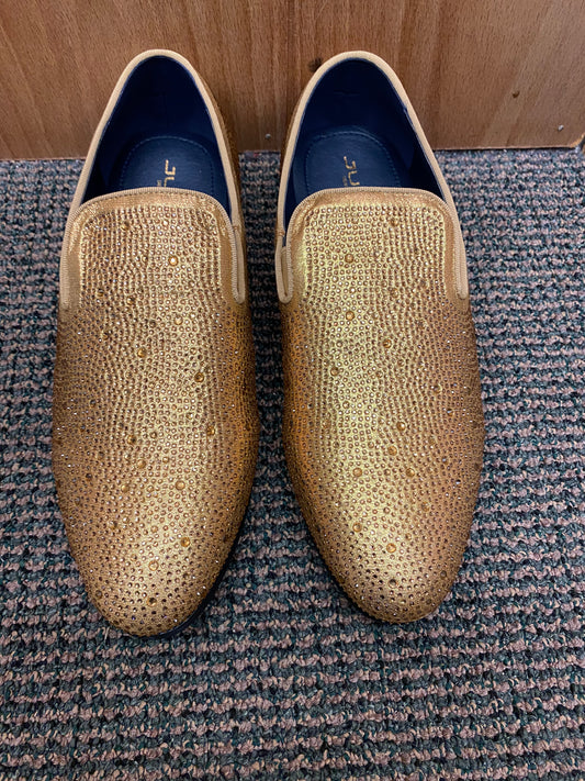 Jump New York Lavish Gold Men’s Smoking slip-on Dress Shoes