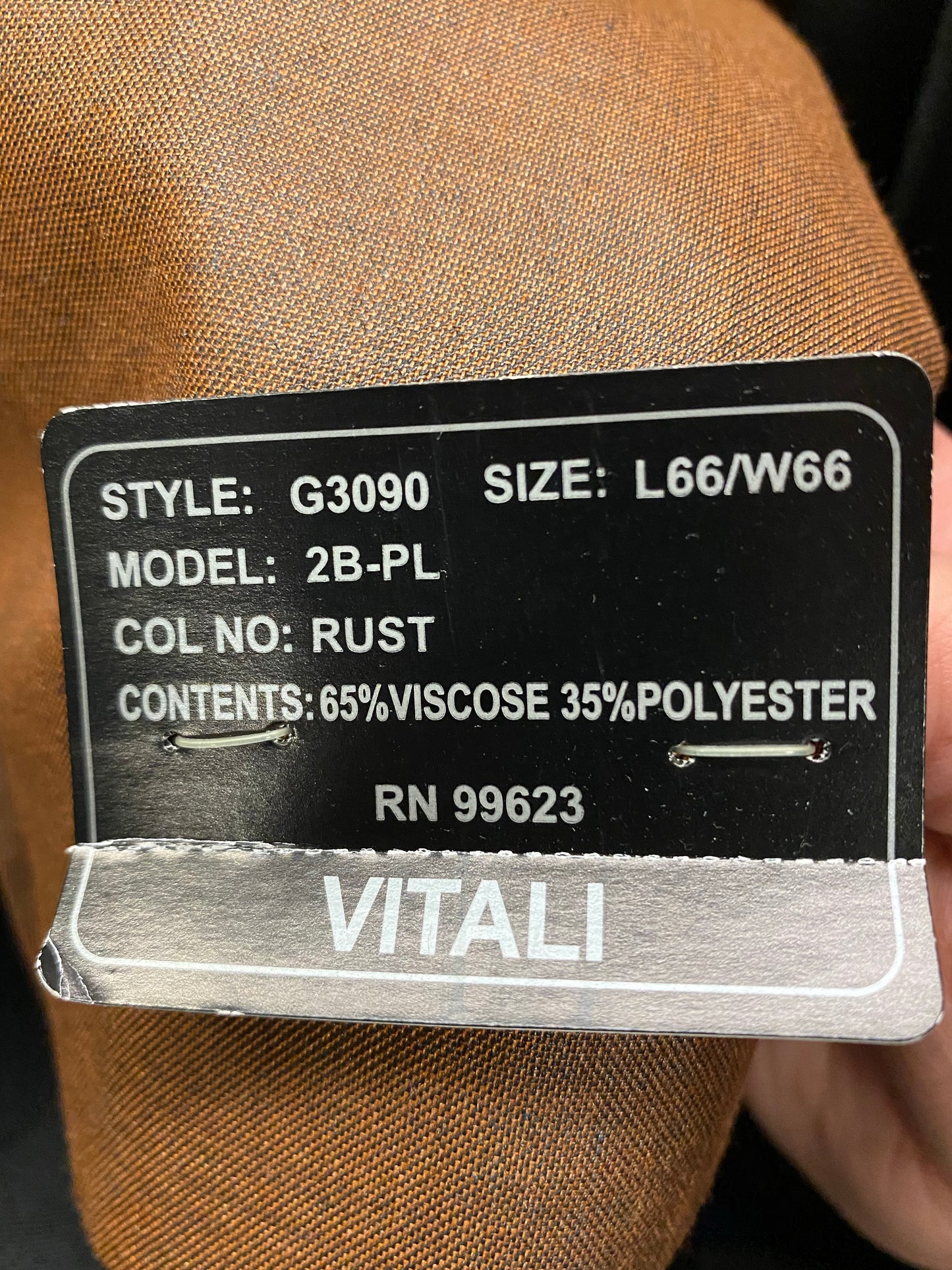 Vitali Rust 2-Piece Suit 66L G3090