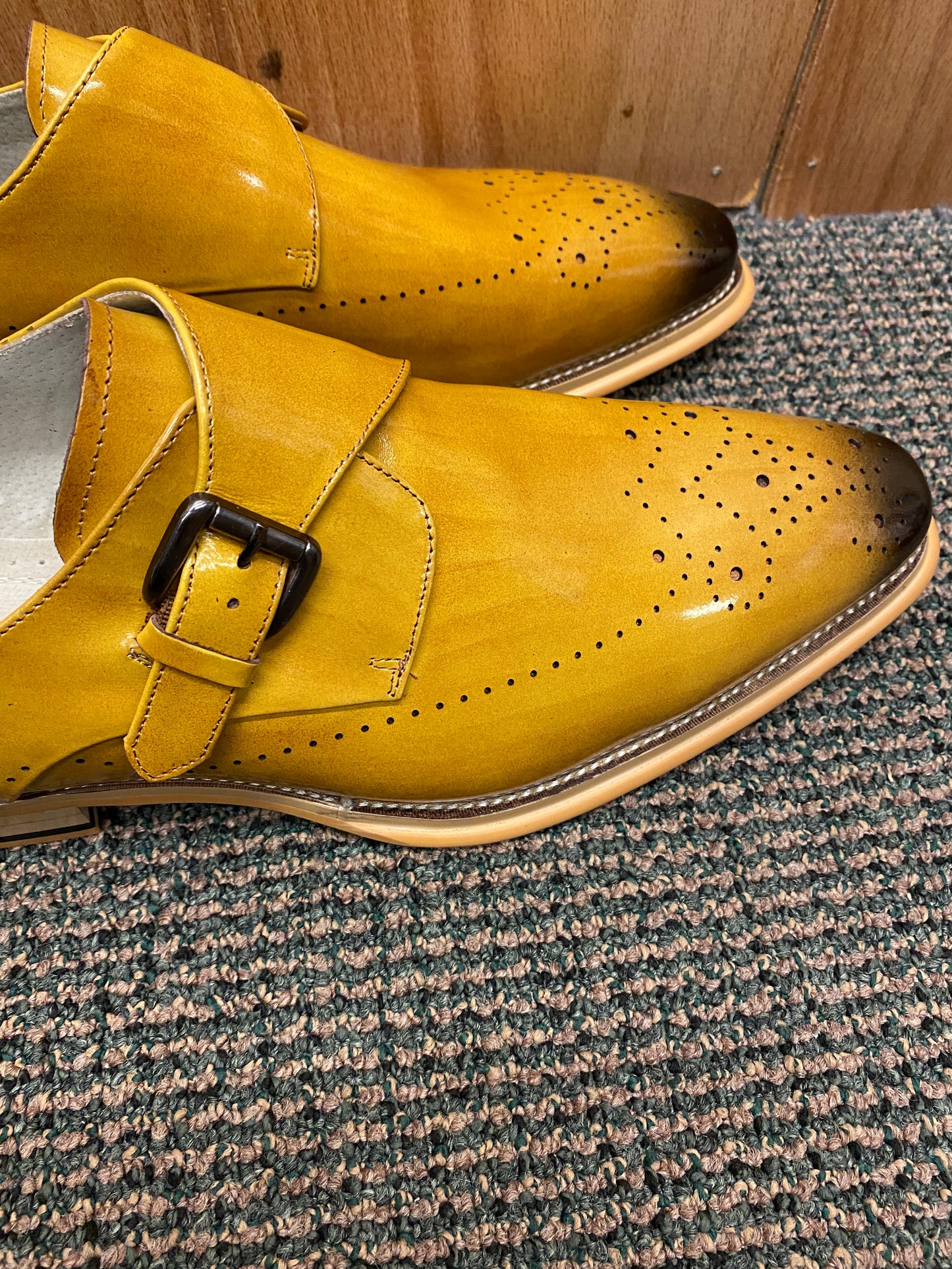 Giovanni Jeffery Scotch Leather Hand-made Monk Strap Dress Shoes