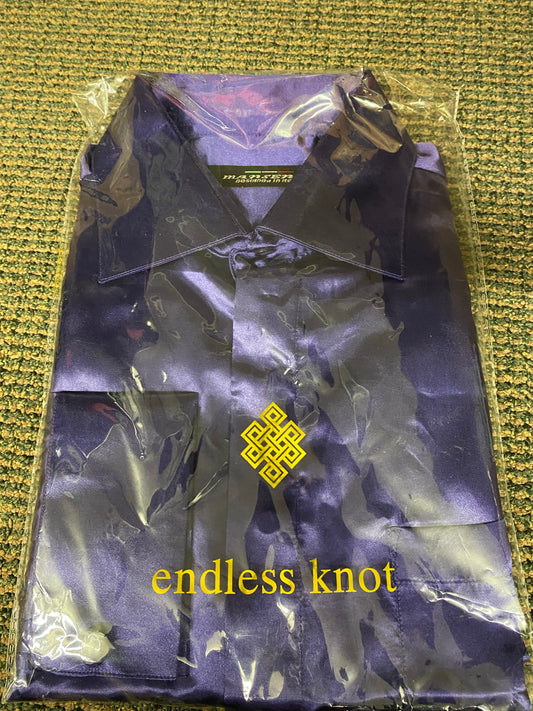 Mansenee Purple Satin Mens Dress Shirt