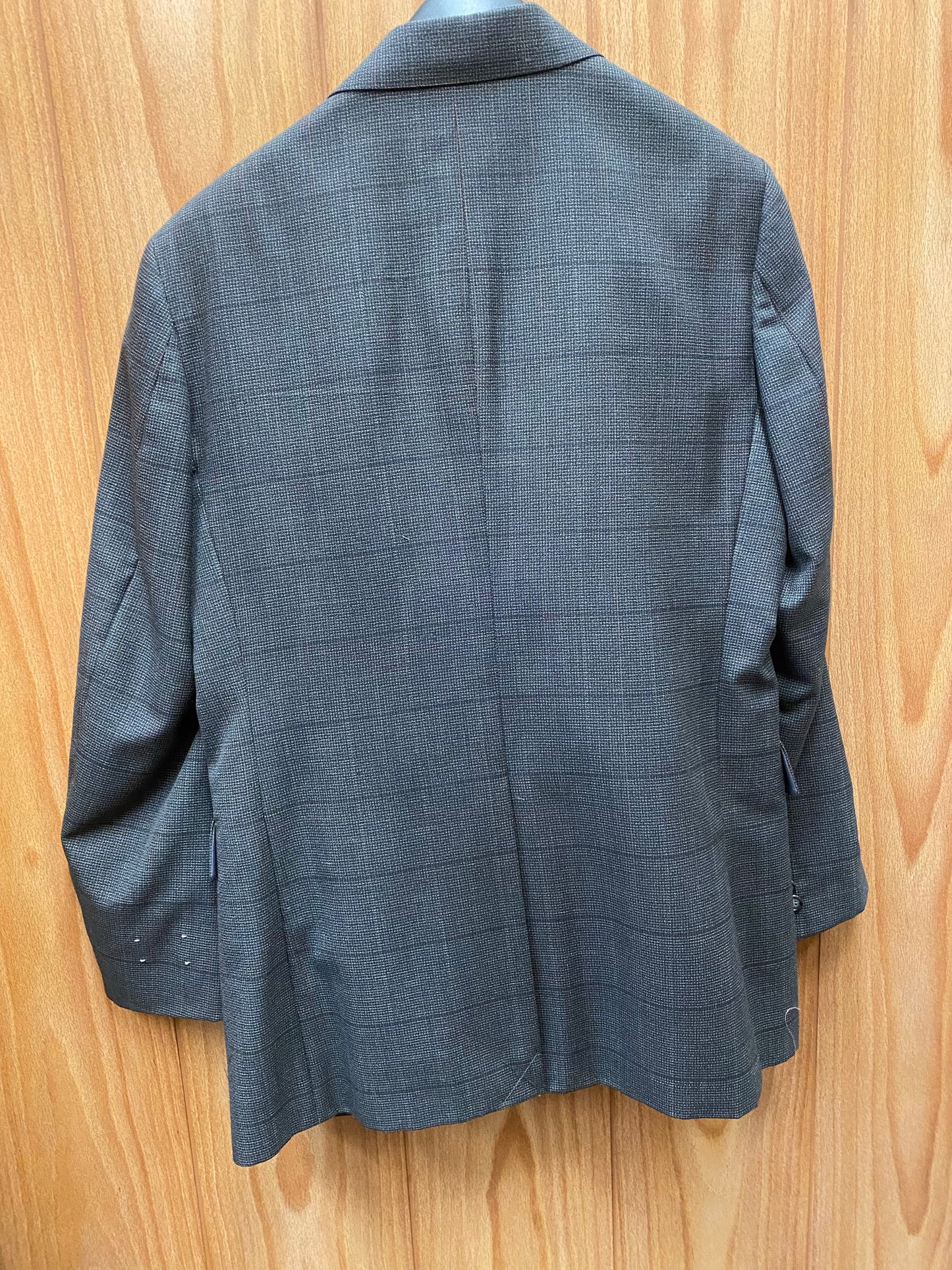 London Square Grey Checkered worsted Wool Blend 2-Piece Suit 40L