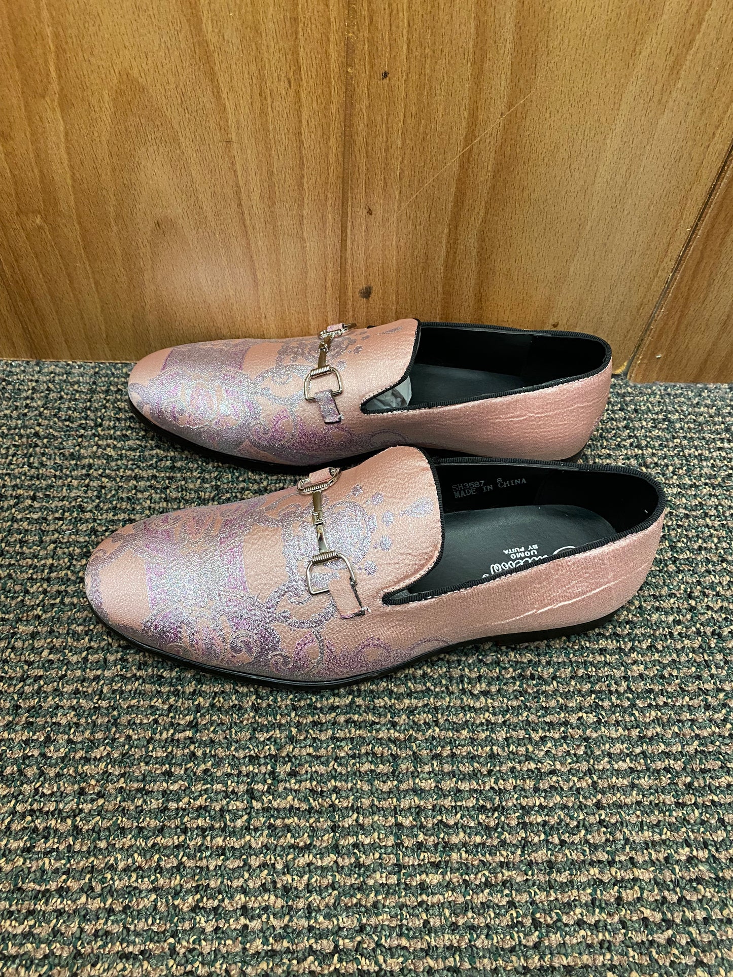 Successos Pink Slip-on Men’s Red Bottom Dress Shoes Sizes 7-15