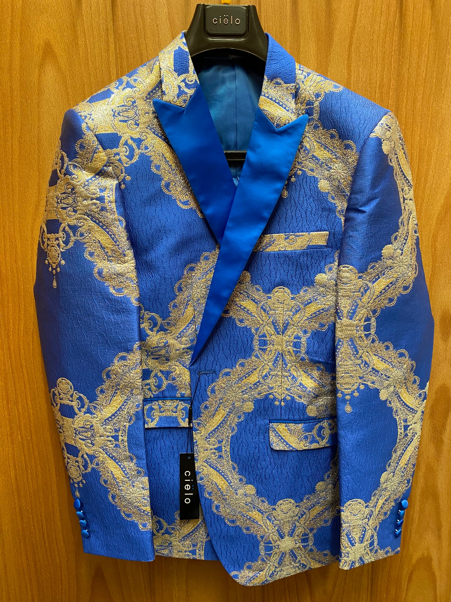 Cielo Royal Blue/Gold 1-Button Blazer