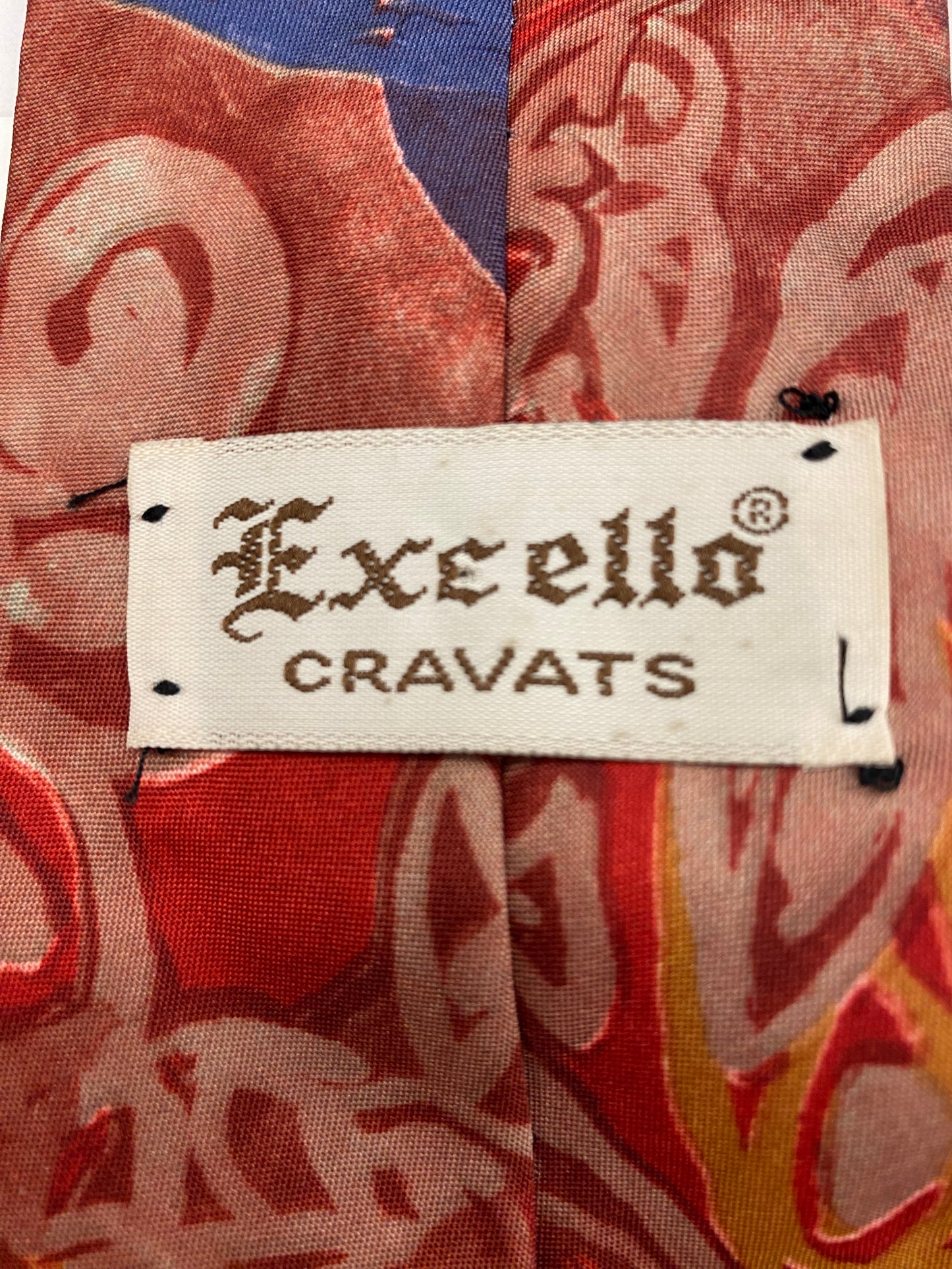 Excello Cravats Red Multicolored Tie