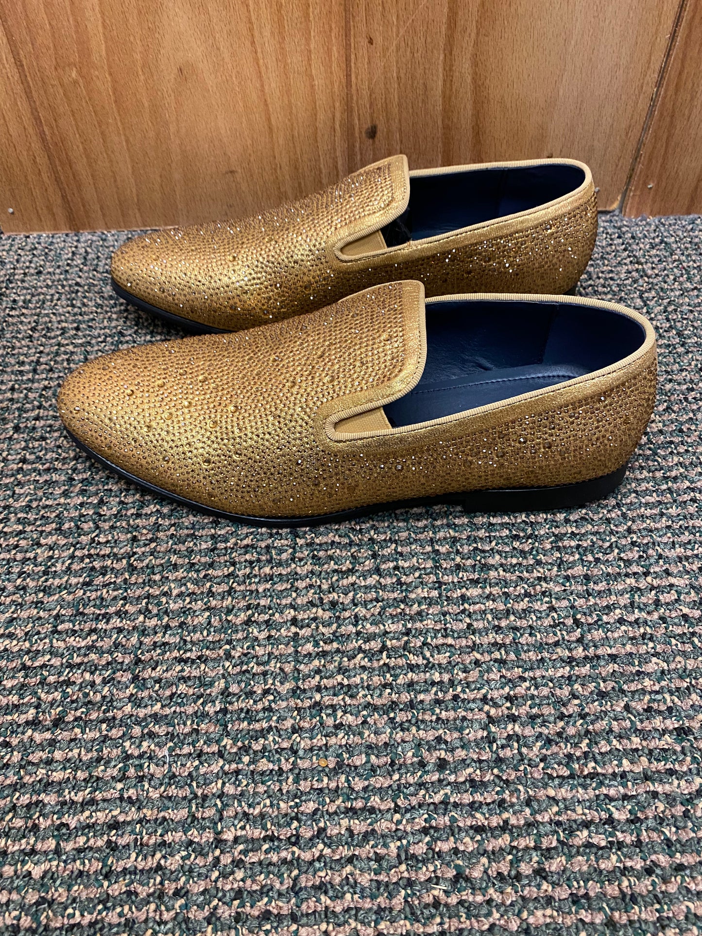 Jump New York Lavish Gold Men’s Smoking slip-on Dress Shoes