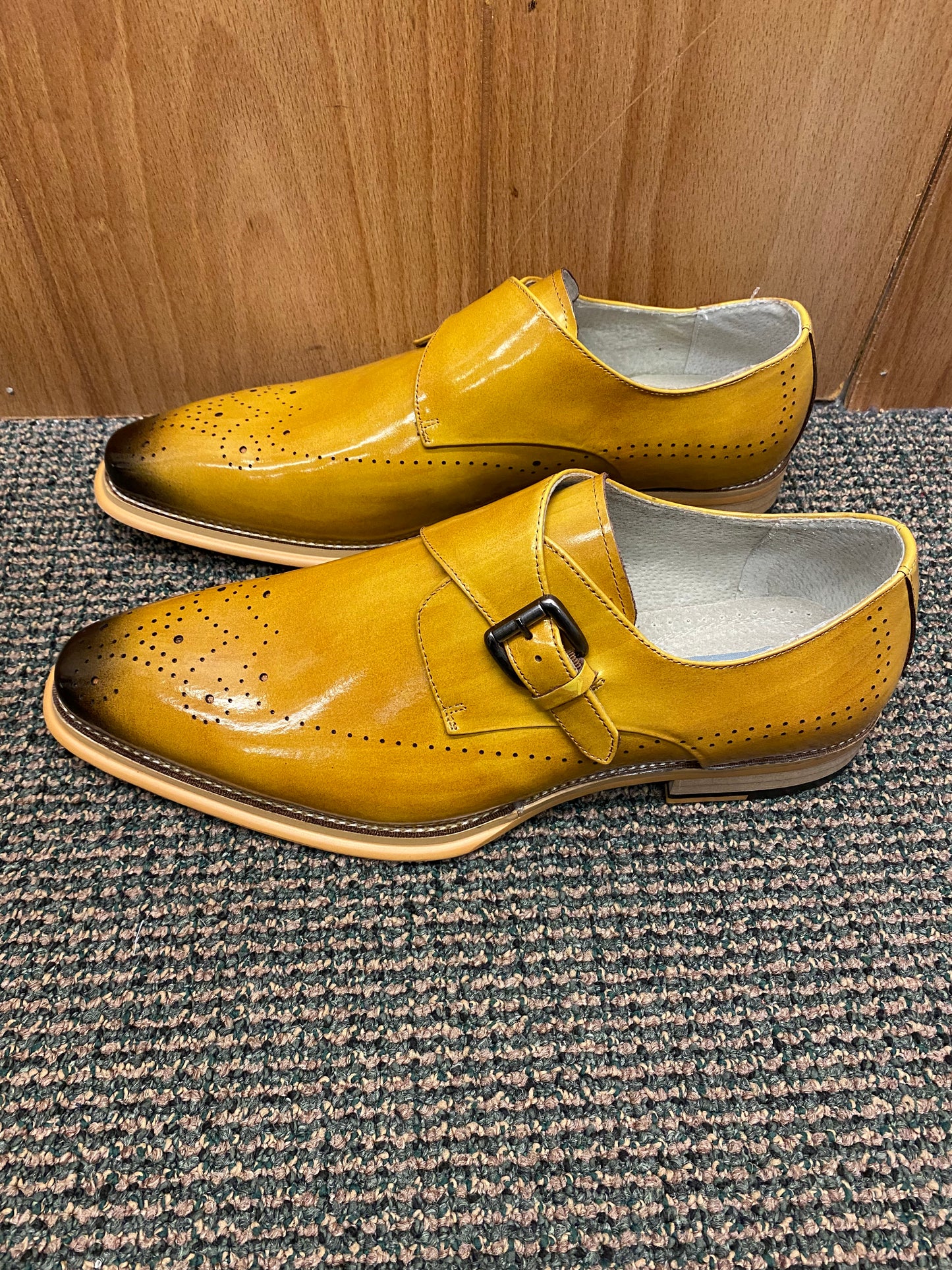 Giovanni Jeffery Scotch Leather Hand-made Monk Strap Dress Shoes