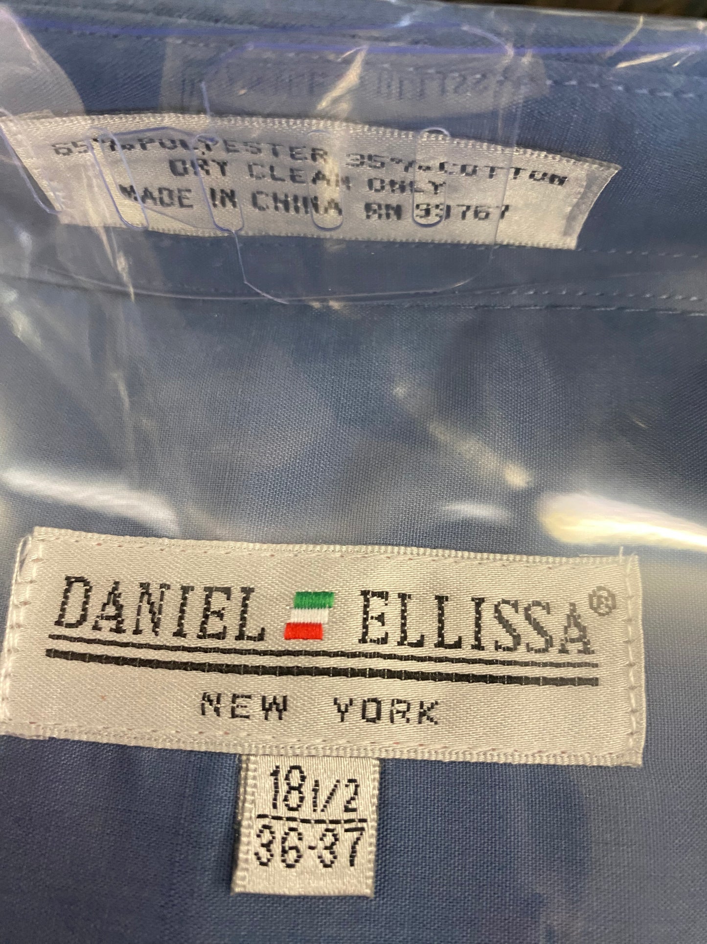 Daniel Ellissa DS3001 Denim Blue Convertible cuff Men’s Dress Shirt