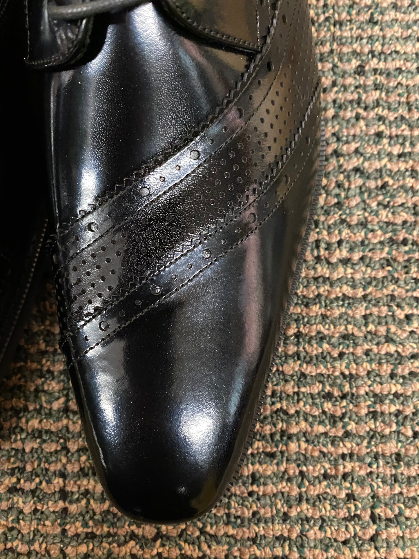 Giovanni Miles Black Leather Hand-made Lace-up Dress Shoes