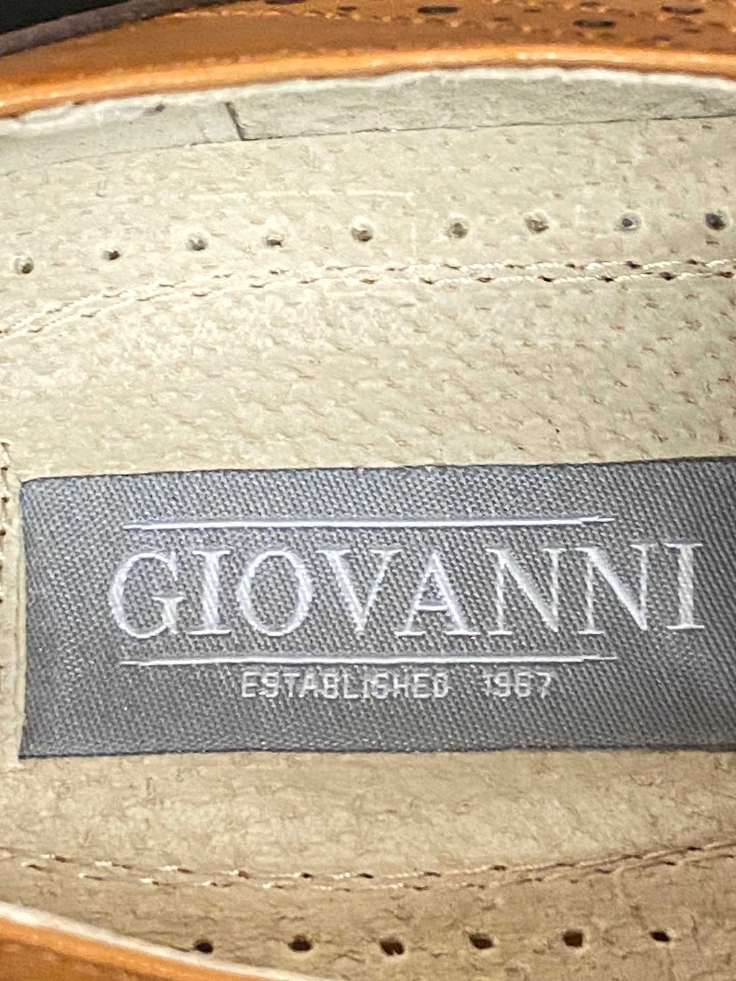 Giovanni Lawrence Tan Leather Hand-made Lace-up Dress Shoes