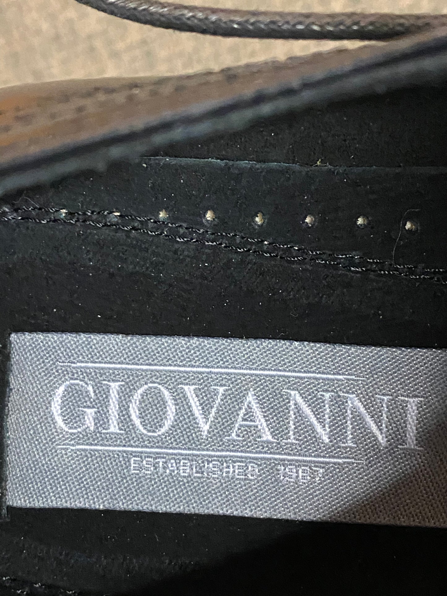 Giovanni Miles Black Leather Hand-made Lace-up Dress Shoes